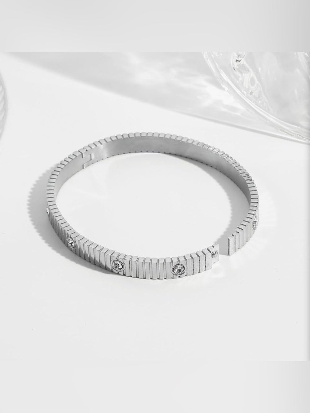 Ladies silver gold plated stainless steel bangle bracelet NEW